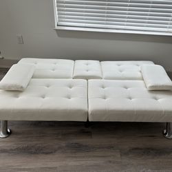 Faux Leather Couch/bed- Adjustable 