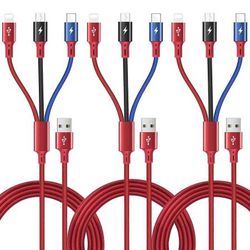 Multi USB Charging Cable 3A, 3 in 1 Fast Charger Cord Connector