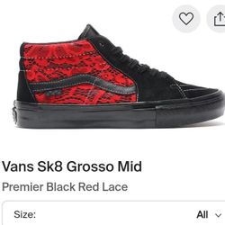 Vans X Premier Sk8 Grosso Mid,  Men Size 5 Women 8