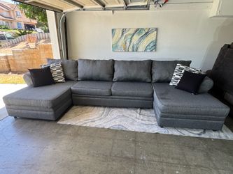 3 pc Gray Sectional (Delivery Available)