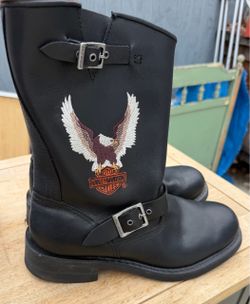 Harley-Davidson Black Leather Engineer Boots