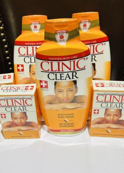 Clinic Clear Whitening Lotion 500 ml &soap ( 2 Pcs )