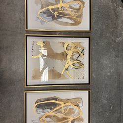 4-piece Abstract Framed Paintings $175 OBO