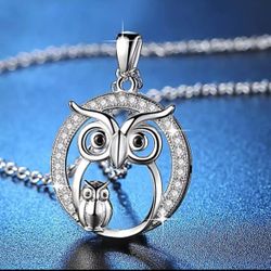 Necklace, charm, pendant, owl, family