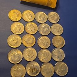 1964 Kennedy Half Dollar Roll 90% Silver