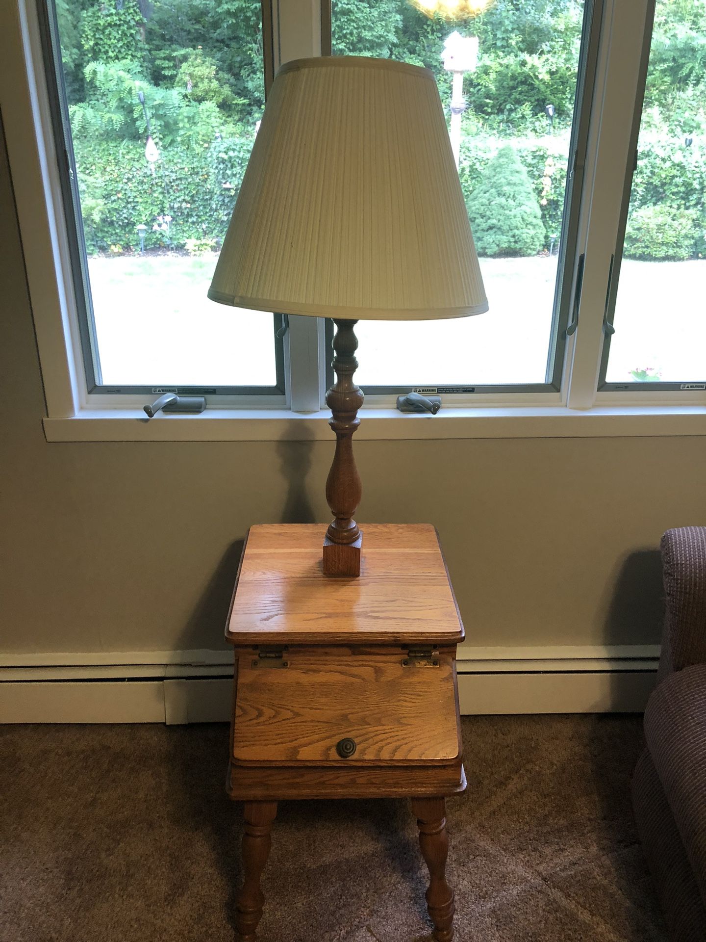 Solid Oak Table Lamp