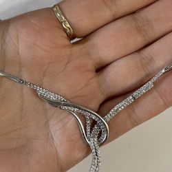 Sterling Silver Statement Necklace 925
