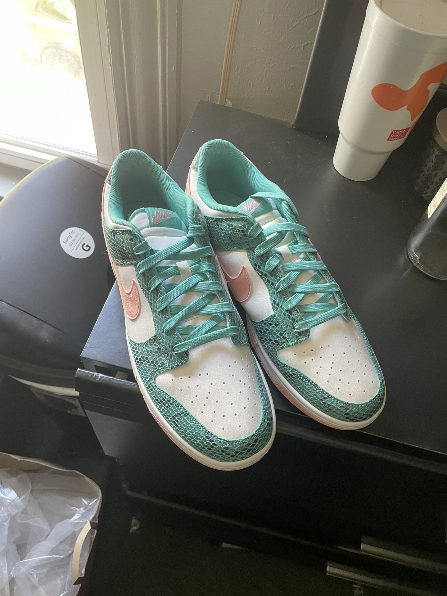 Snakeskin Teal Dunks