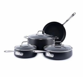 USED GOOD CONDITION All-Clad HA1 Expert Nonstick Cookware Set, 7 Piece