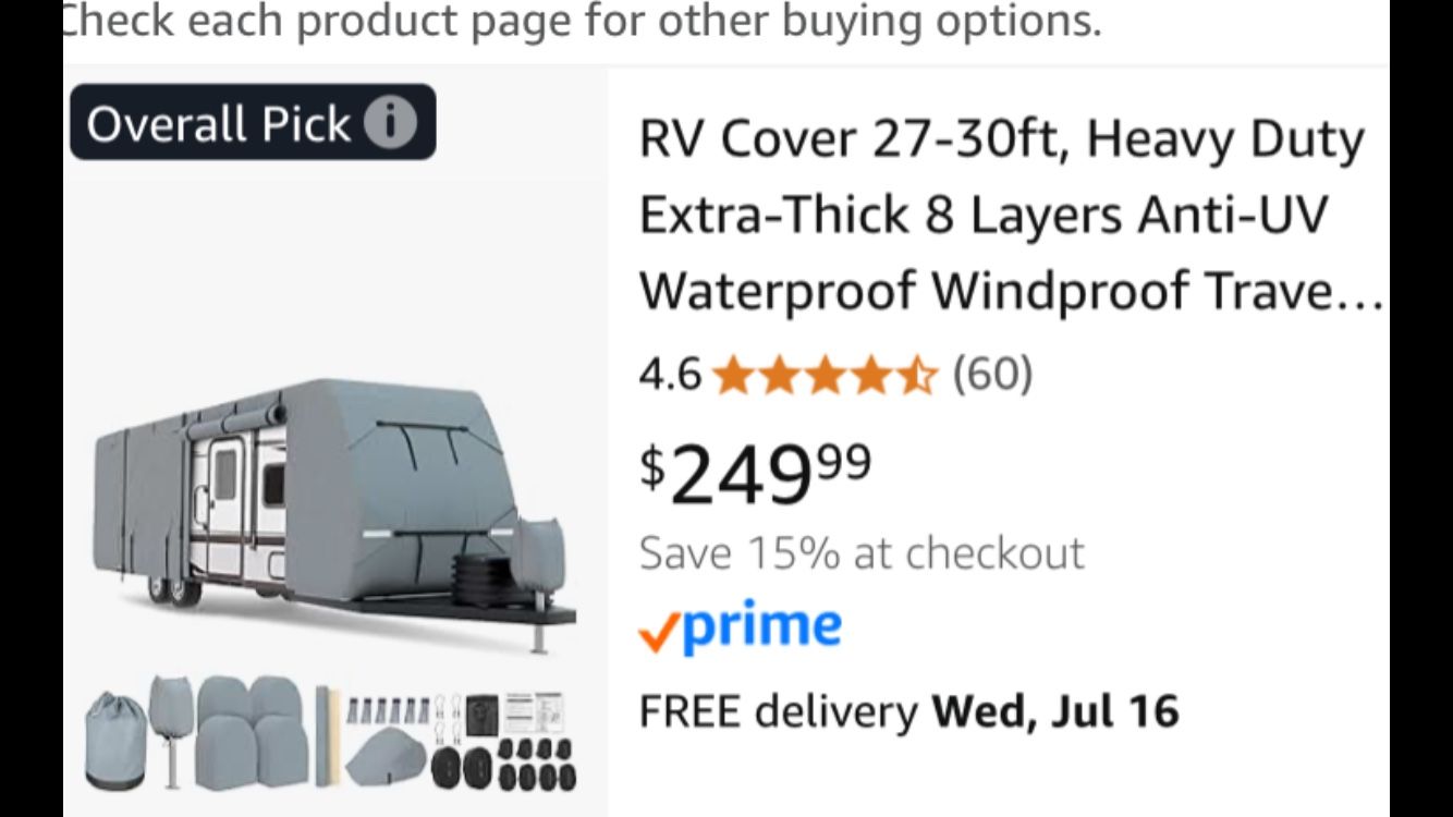 DenForste RV Cover 27-30ft Heavy Duty 8 Layer Anti-UV Weather Proof! NEW!