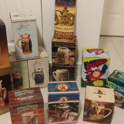 Antique Budweiser Beer Steins 
