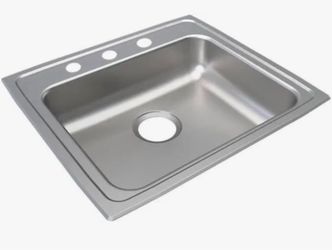 NEW Elkay LRAD(contact info removed) Lustertone Classic Stainless Steel ADA Sink 22x19.5 - 3-Hole