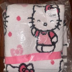 Hello Kitty Pink Sherpa Throw Blanket