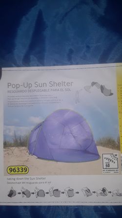 Pop up sun shelter