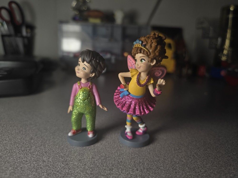 Disney Store Junior Fancy Nancy Glitter PVC Figures Nancy and JoJo Clancy