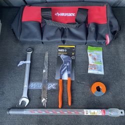FIRM: Various Plumbing Electrical Tools w/ Husky Tool Bag