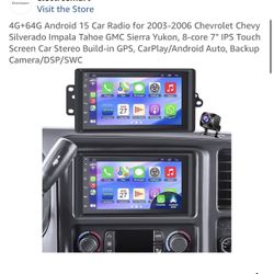4G+64G Android 15 Car Radio for 2003-2006 Chevrolet Chevy Silverado Impala Tahoe GMC Sierra Yukon, 8-core 7" IPS Touch Screen Car Stereo Build-in GPS,