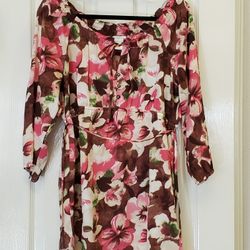 Motherhood Maternity Blouse/Dress Womens Floral 3/4 Sleeve Size M