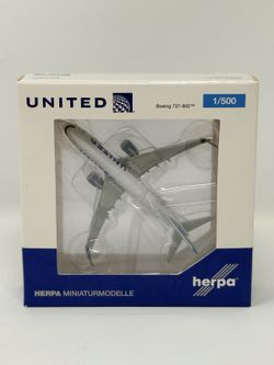Herpa Wings United Airlines Boeing 737-800 1:500 N37267 Model Airplane w/ Box