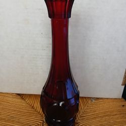 Vintage Ruby Color Vase 10in