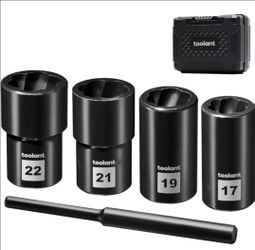 5pcs Lug Nut Remover, Bolt & Nut Remover Socket Tool Kit, Stripped Bolt Extractor for Damaged Screws and Bolts