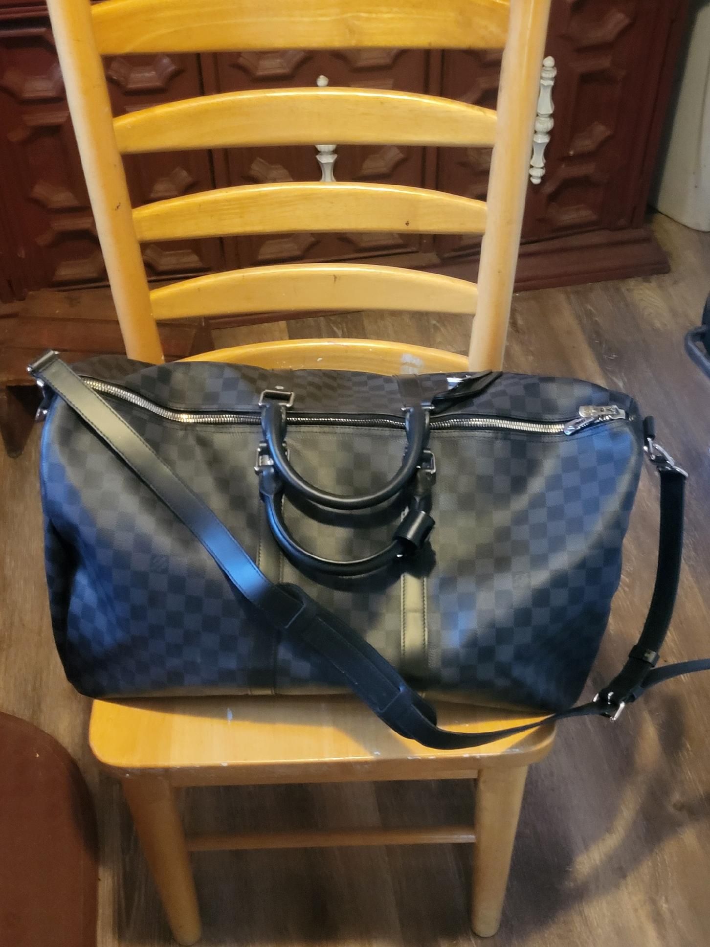 Louis Vuitton Meteor Travel Bag 50 Black Borealis autres Cuirs