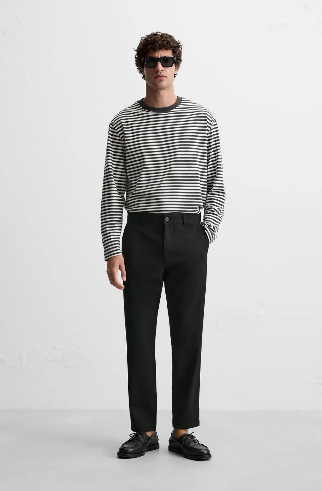 ZARA Textured Non Iron Stretch Pants B (Size 36 Men Blacl)