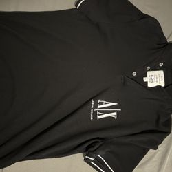 armani exchange black button up