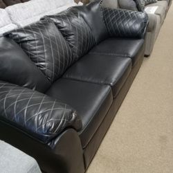Leather Black Stylish Couch