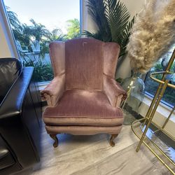 Vintage Velvet Wingback Chair