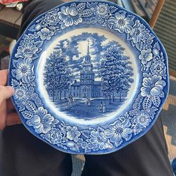 Liberty Blue Independence Hall Plate