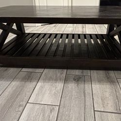 Wood coffee table