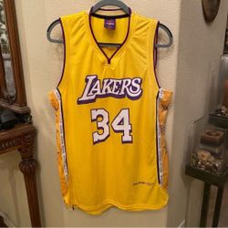 Lakers #34 Yellow Jersey Xl