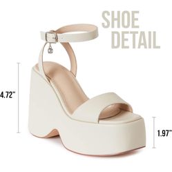 CELNEPHO Elegant Apricot Womens Platform Sandals