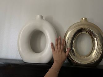 Gold and bone vase