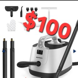 Aspiron multipurpose portable canister steam cleaner. It features: 
A 50.7oz (1.5L) water tank for up to 50 minutes