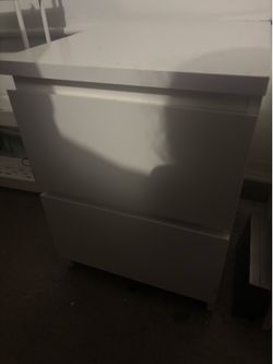 1 white 2 drawer side table