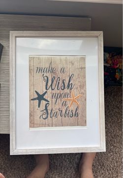 Framed Starfish Quote Wall Art with stand