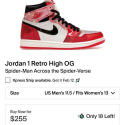 Jordan 1 Into The Spider Verse 