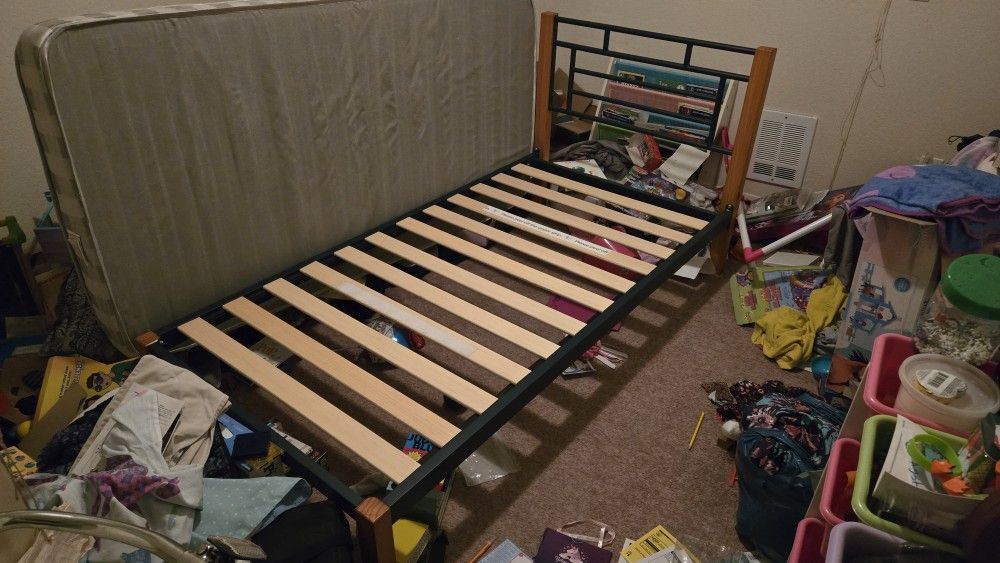 Bamboo Twin Mattress, Bed Frame, Bedding