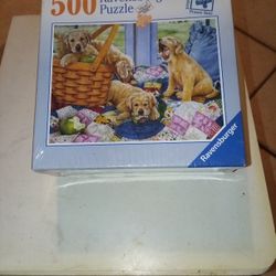 500 Piece Ravensburger Puzzle With Dogs 