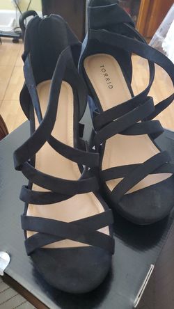 TORRID 4W BLK FS ANKLE WRAP PLTFRM WDG SIZE 10.5