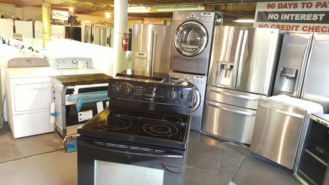 Blow Out Sale Warehouse Full Of Nice Like Brand New Washer Dryer Fridge Stove Oven Stackable Free Warranty Free Financing Available 90day TO Pay