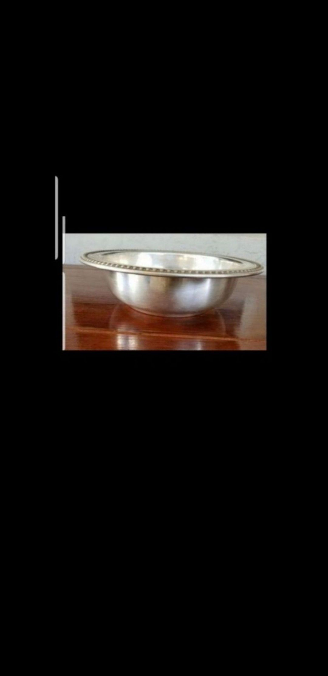 Vintage Silver Large Round Bowl. D 11".
