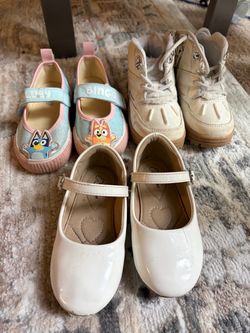 3 Pairs Toddler Girl Shoes Bundle size 8