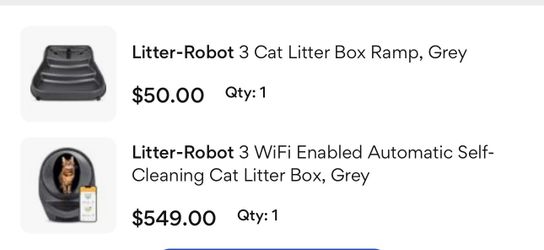 Litter-Robot 3 Connect WiFi Automatic Self-Cleaning Cat Litter Box + Ramp