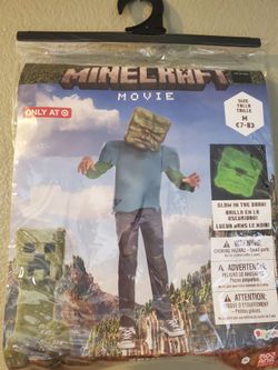Minecraft Movie Zombie Kids Costume Size M (7-8)