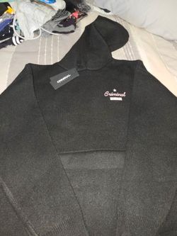Criminal Damage Black Knit Hoodie