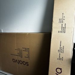 New In Box Saatva Porto Taupe Velvet Queen Bed Frame 