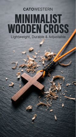 Custom Cross Wood Pendant Necklace| Fully Adjustable Size and Multiple Colors